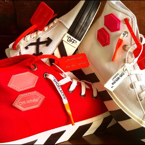 Off-White Other - Off-White Canvas Hi Top. Red. NIB